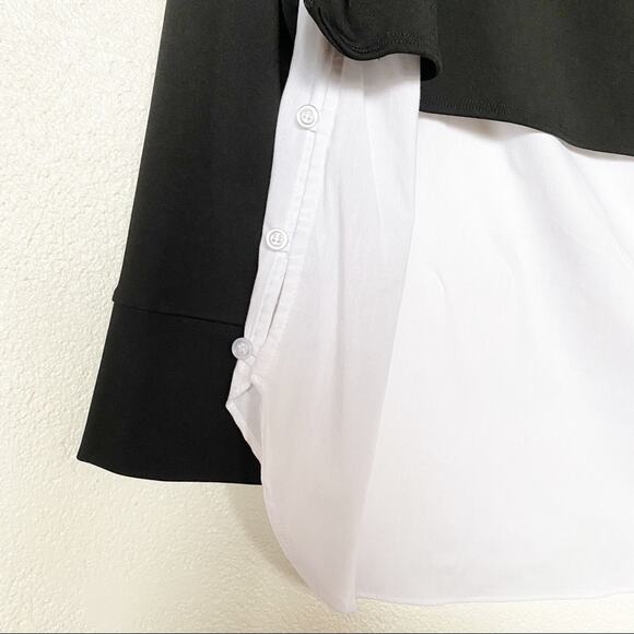 DREW Black Layered Side Button Mock Neck Top Size XS - Picture 6 of 11